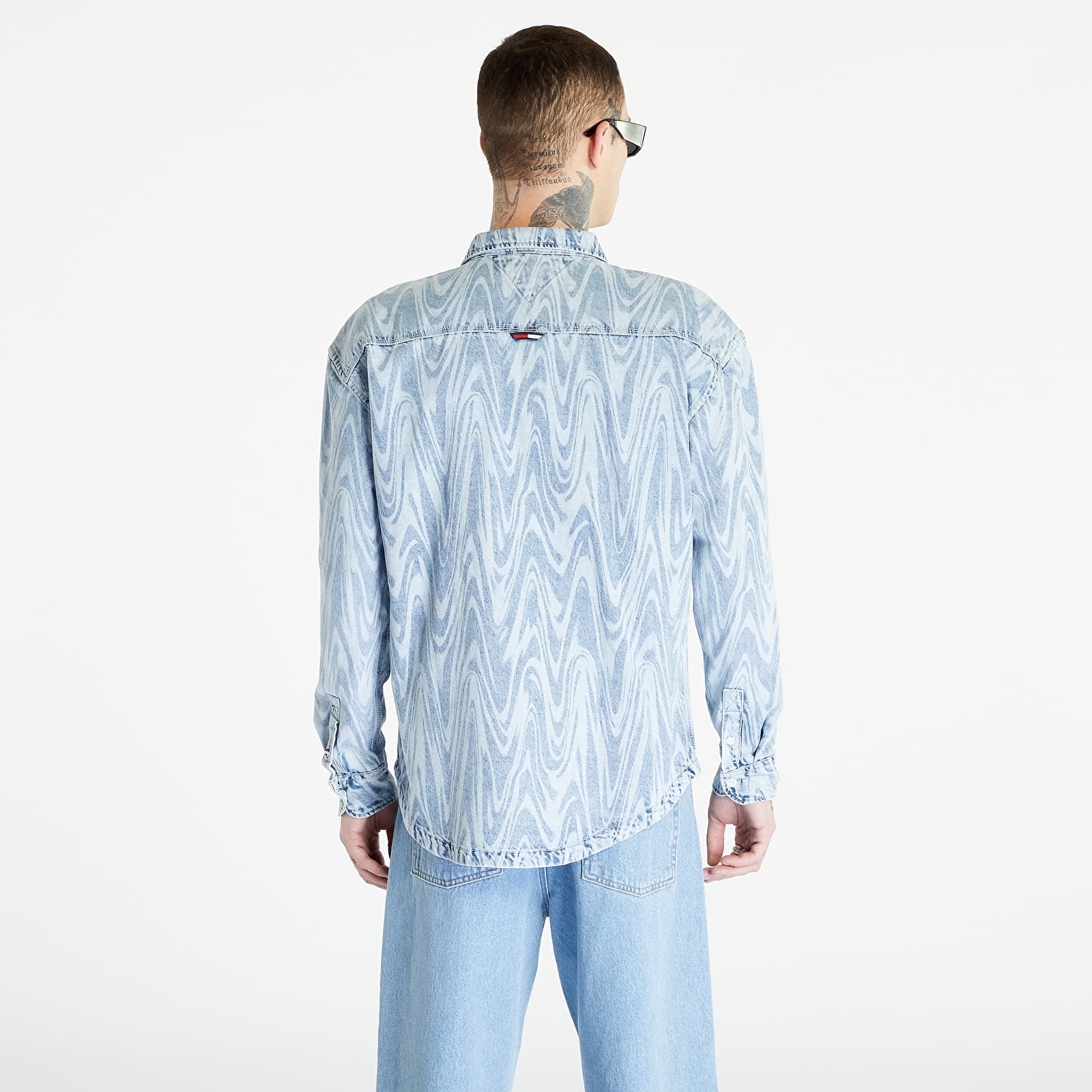 Kabátok Tommy Jeans Aop Denim Overshirt Denim