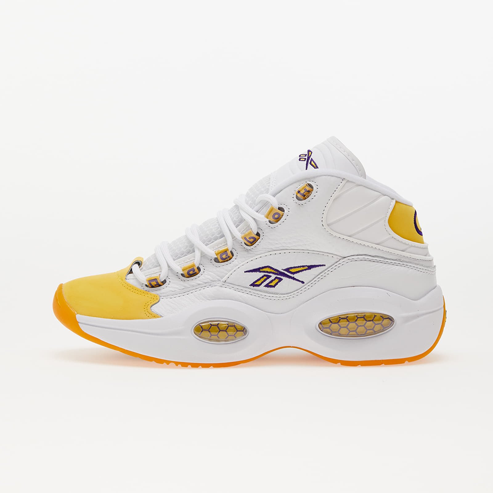 Men's shoes Reebok Question Mid White/ Yellow Thread/ Ultra Violet
