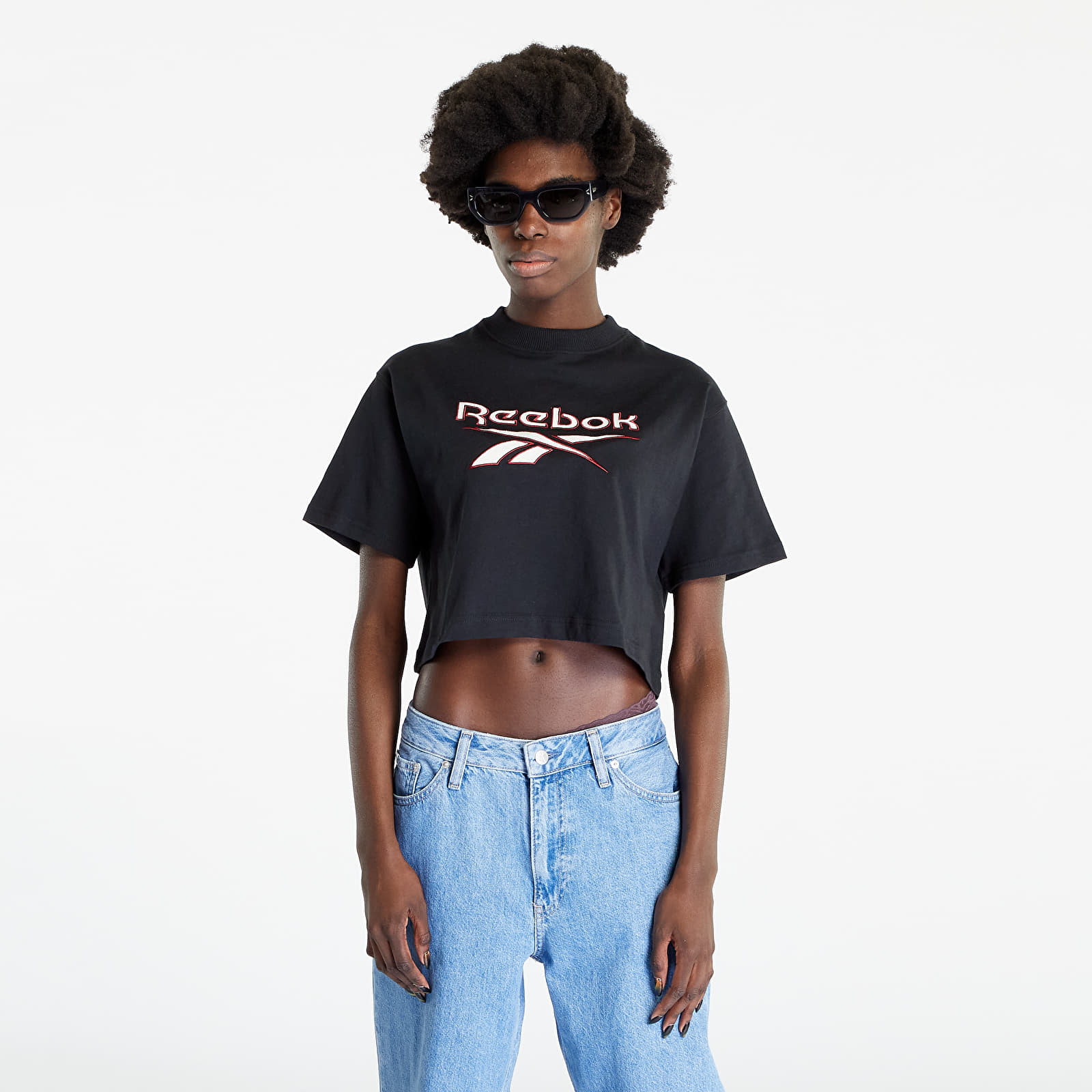 T-shirts Reebok Classics Archive Big Logo Cropped Tee Black