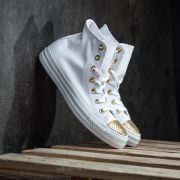 Converse all star white and gold hotsell