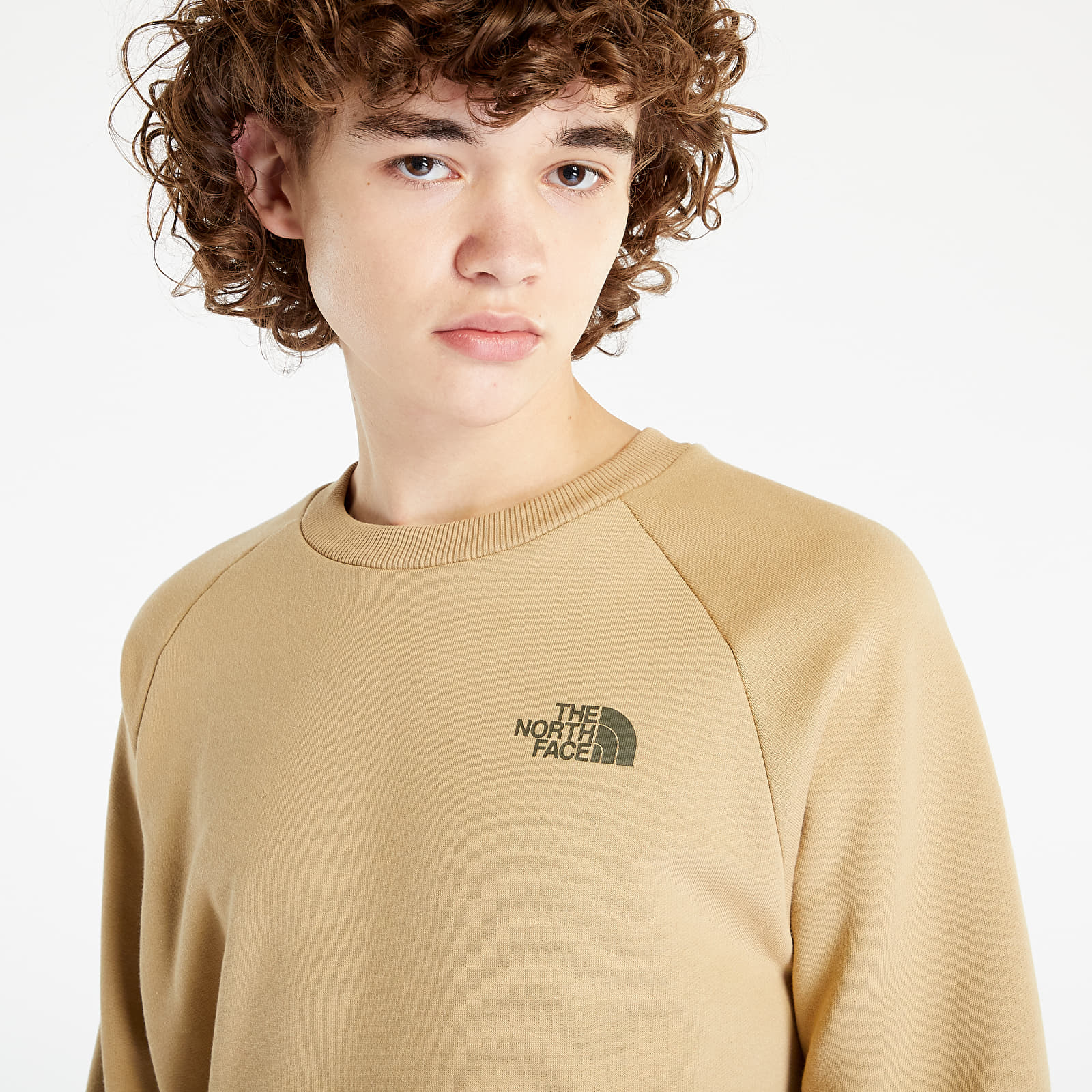 Khaki north face sweatshirt store