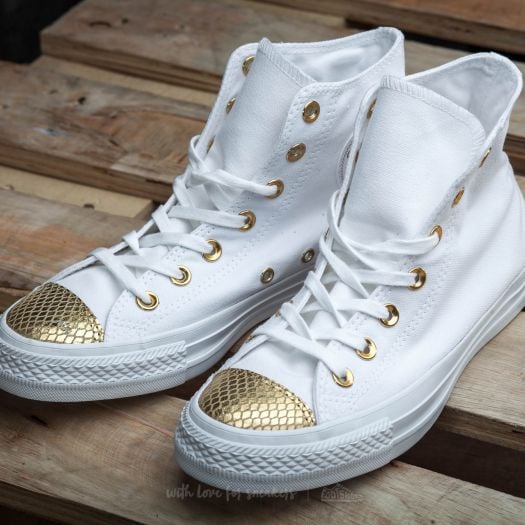 Women s shoes Converse Chuck Taylor All Star Hi White Gold White Footshop