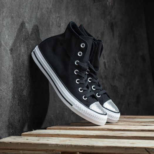 Black and silver converse hotsell