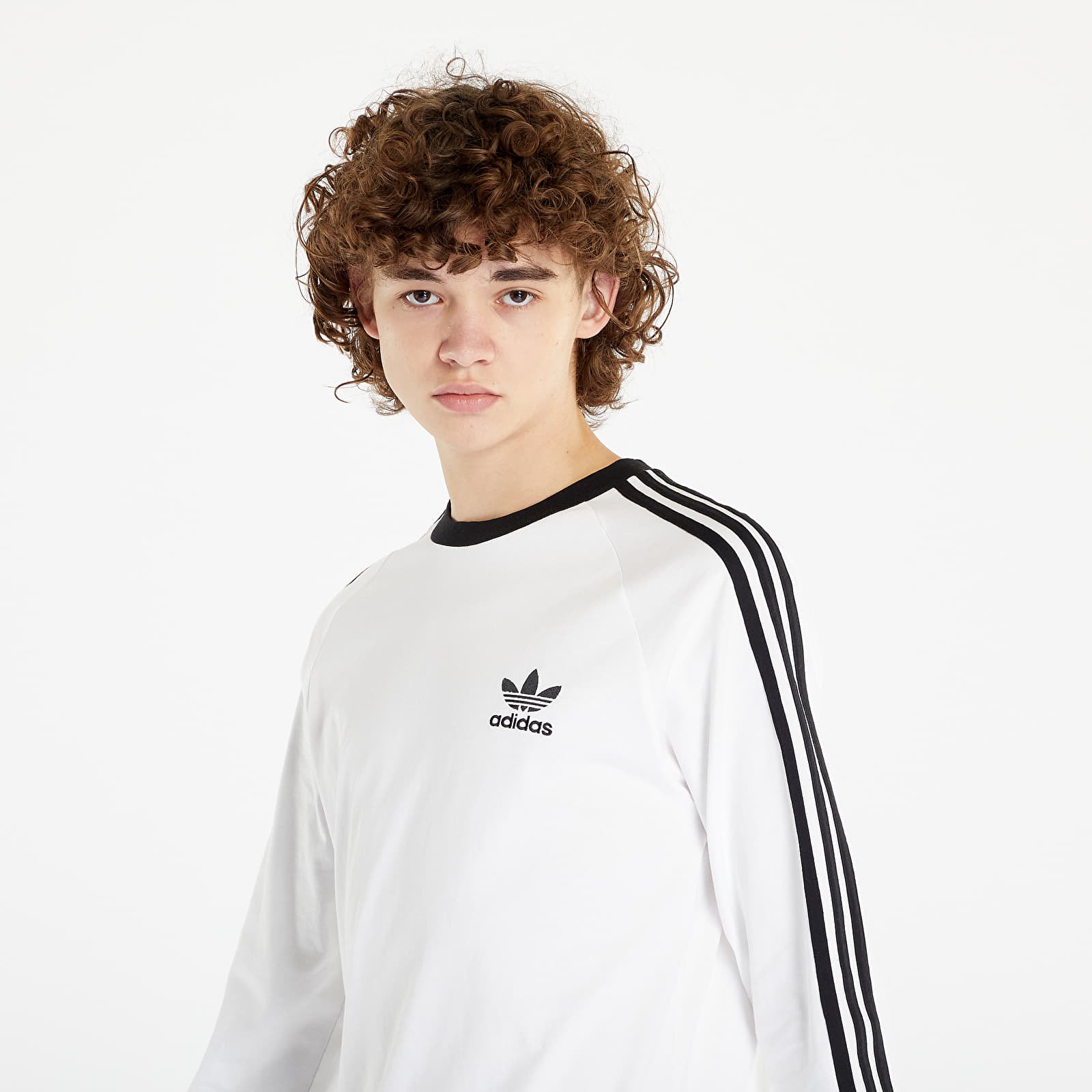 Levně adidas 3-Stripes Long Sleeve Tee White