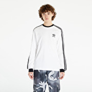Tシャツ・カットソー (W) Adidas 3-Stripes Satin Long Sleeve T-Shirt Cloud White WMNS) adidas 3-Stripes Satin Long Sleeve T-Shirt 'White Blue