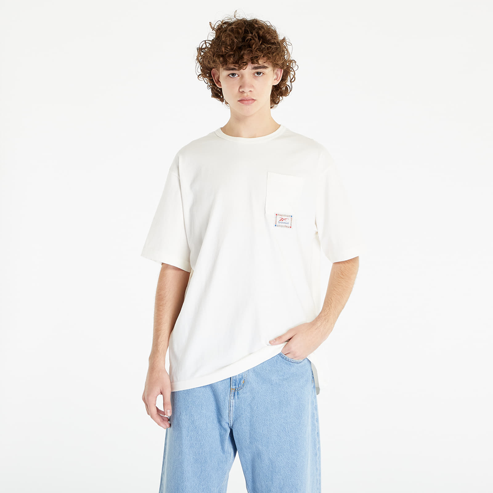 Trička Reebok Basketball Relaxed Heavyweight Pocket T-Shirt Chalk