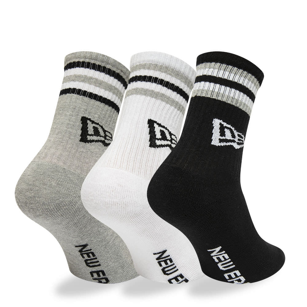 Socks New Era Retro Stripe Crew 3-Pack Black/ White/ Gray