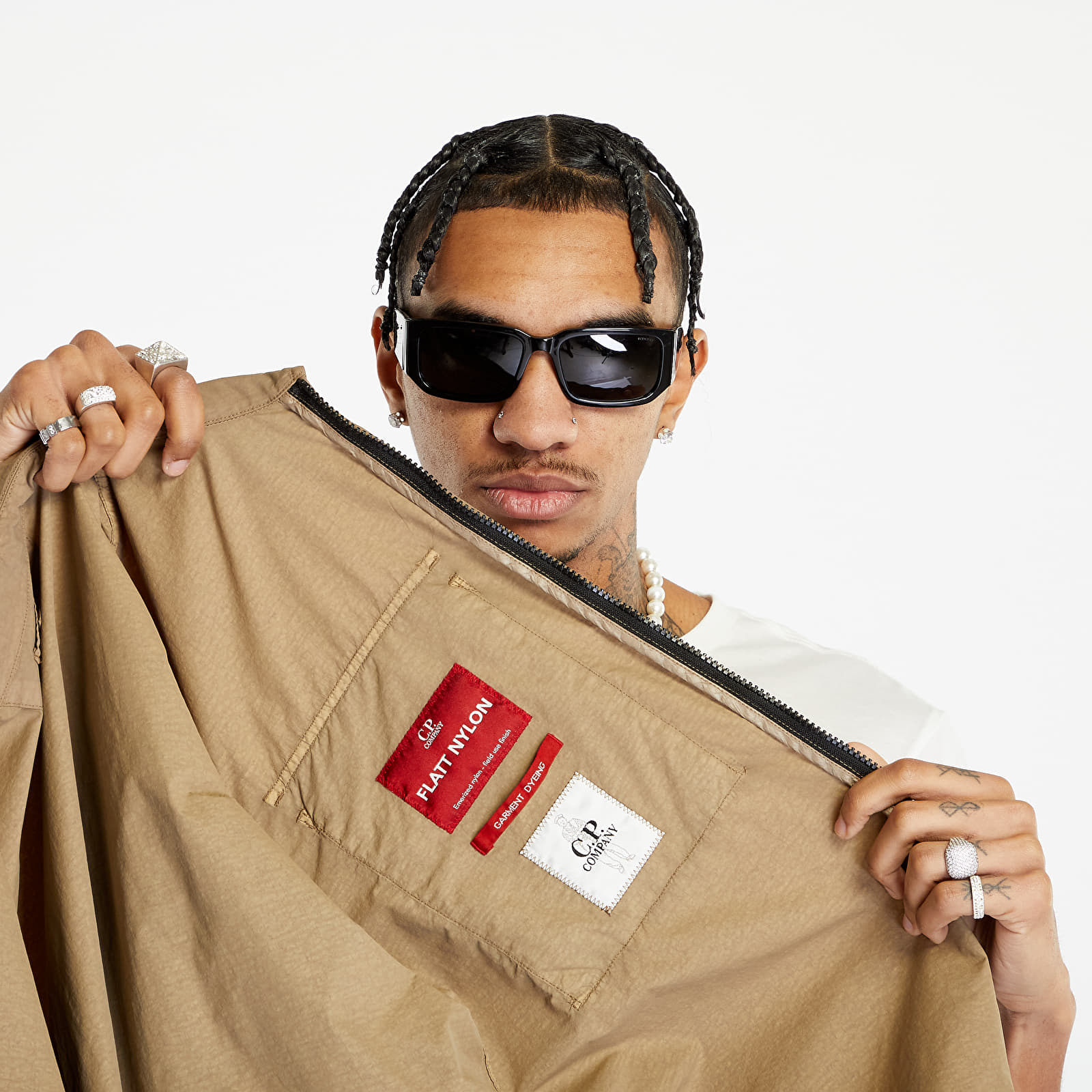 Jakne i kaputi C.P. Company Flatt Nylon Zipped Overshirt Lead Gray