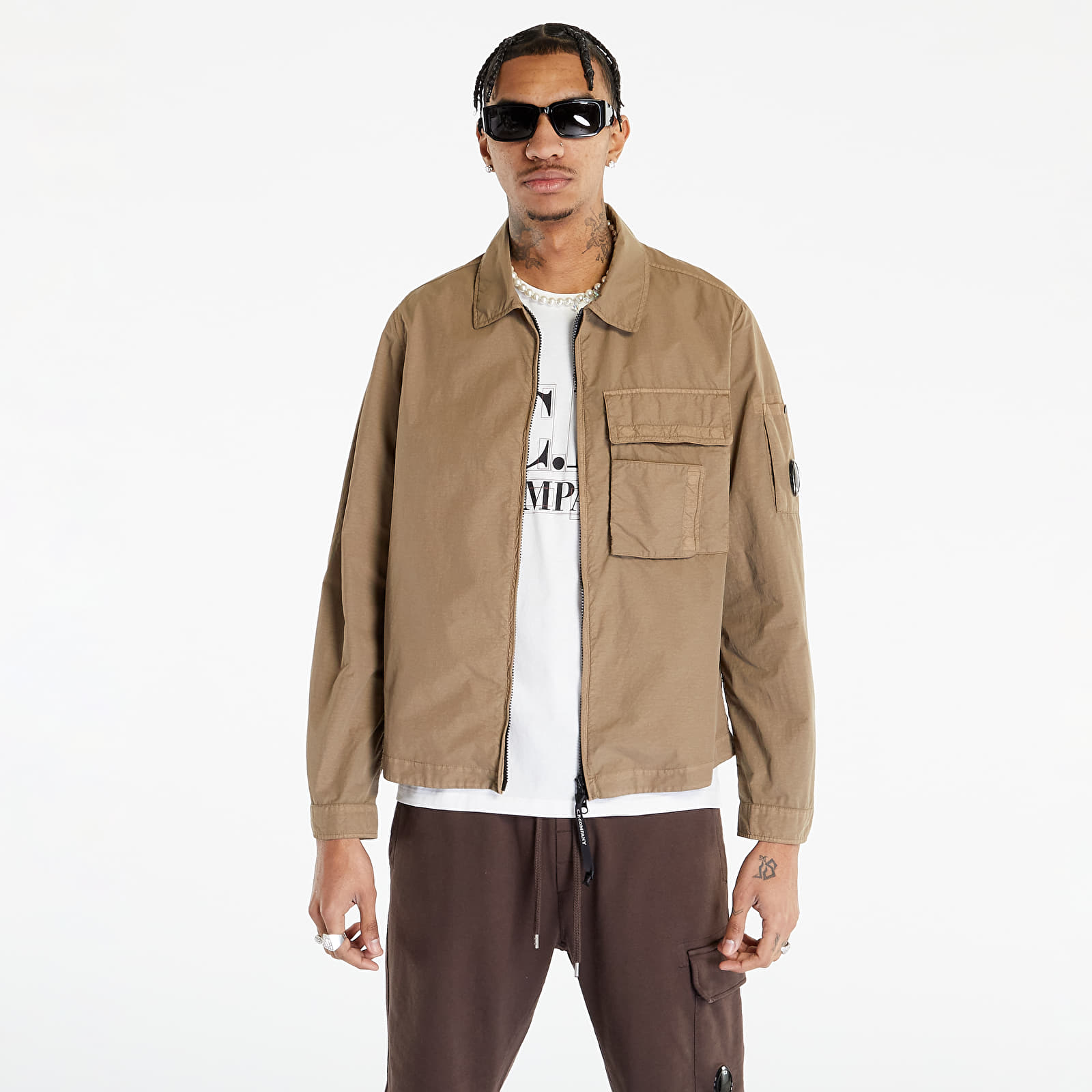 Jakne i kaputi C.P. Company Flatt Nylon Zipped Overshirt Lead Gray