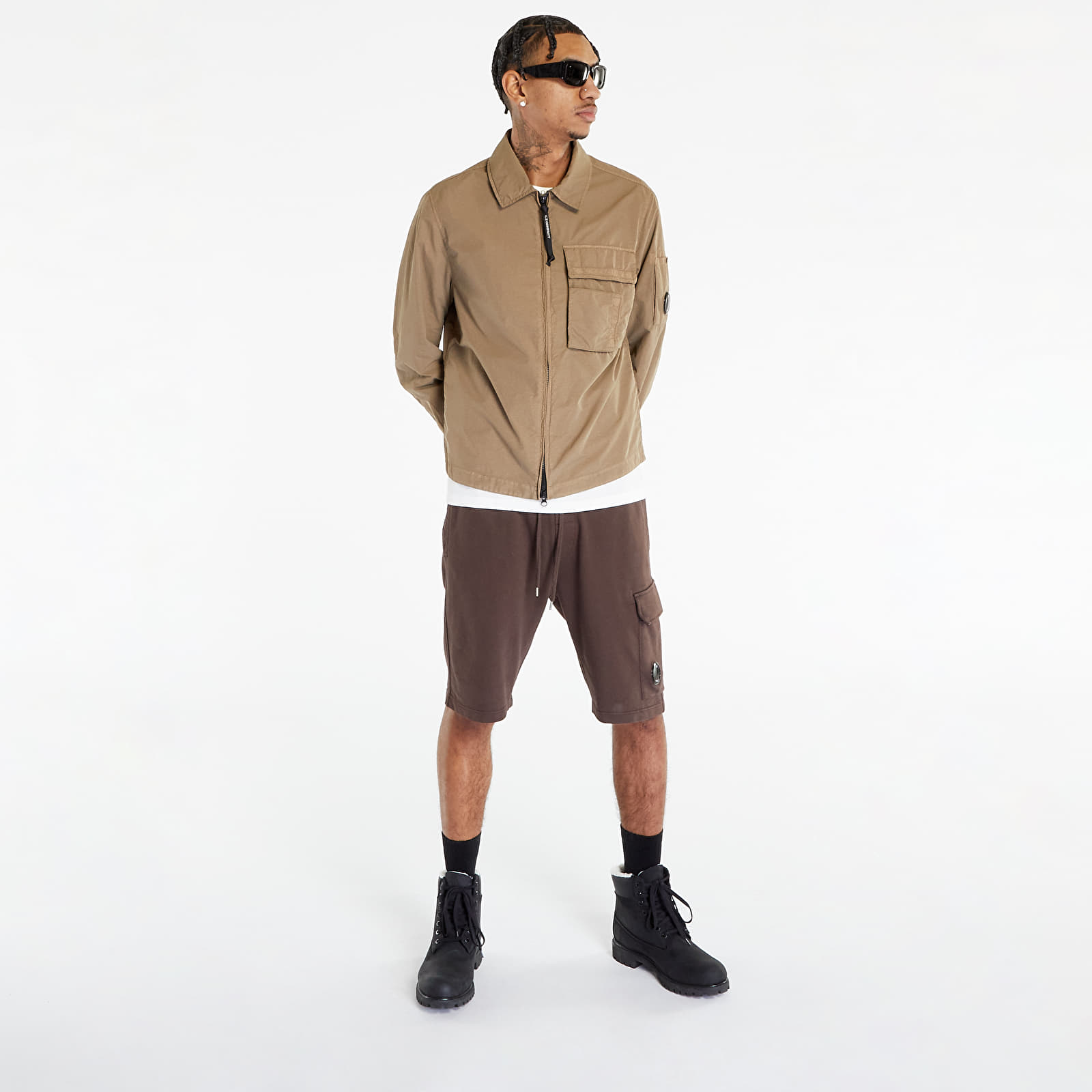 Jakne i kaputi C.P. Company Flatt Nylon Zipped Overshirt Lead Gray