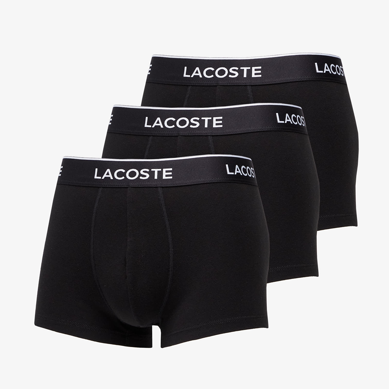 Levně LACOSTE 3-Pack Casual Cotton Stretch Boxers Black