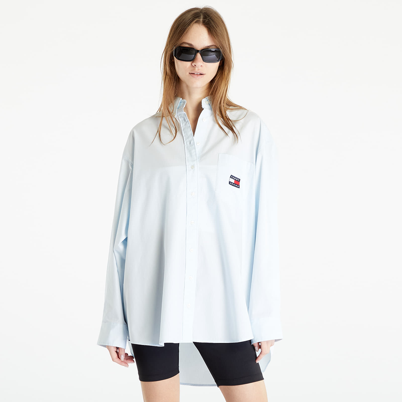 Shirts Tommy Jeans Super Oversized Shirt Shimmering Blue