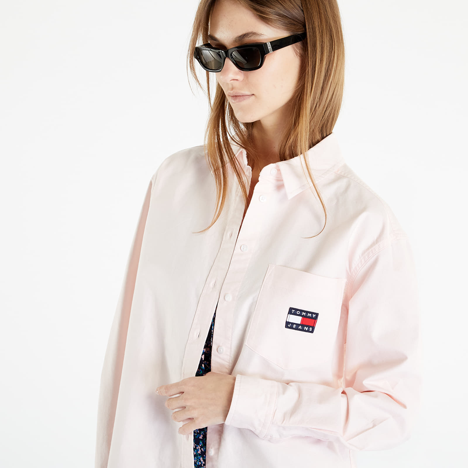 Shirts Tommy Jeans Badge Boyfriend Shirt Pink