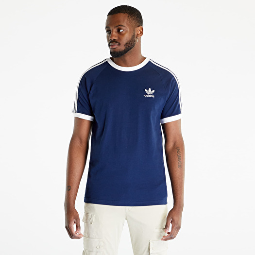 adidas Originals 3-STRIPES TEE - T-shirt imprimé - night indigo/bleu marine  
