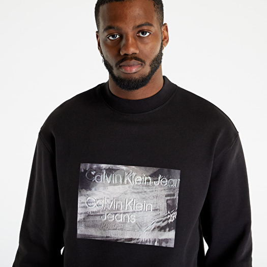 Hoodies and sweatshirts Calvin Klein Jeans Motion Blur Photopri Sweatshirt  Black