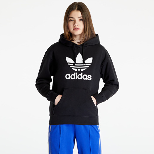 Trefoil hoodie black womens on sale
