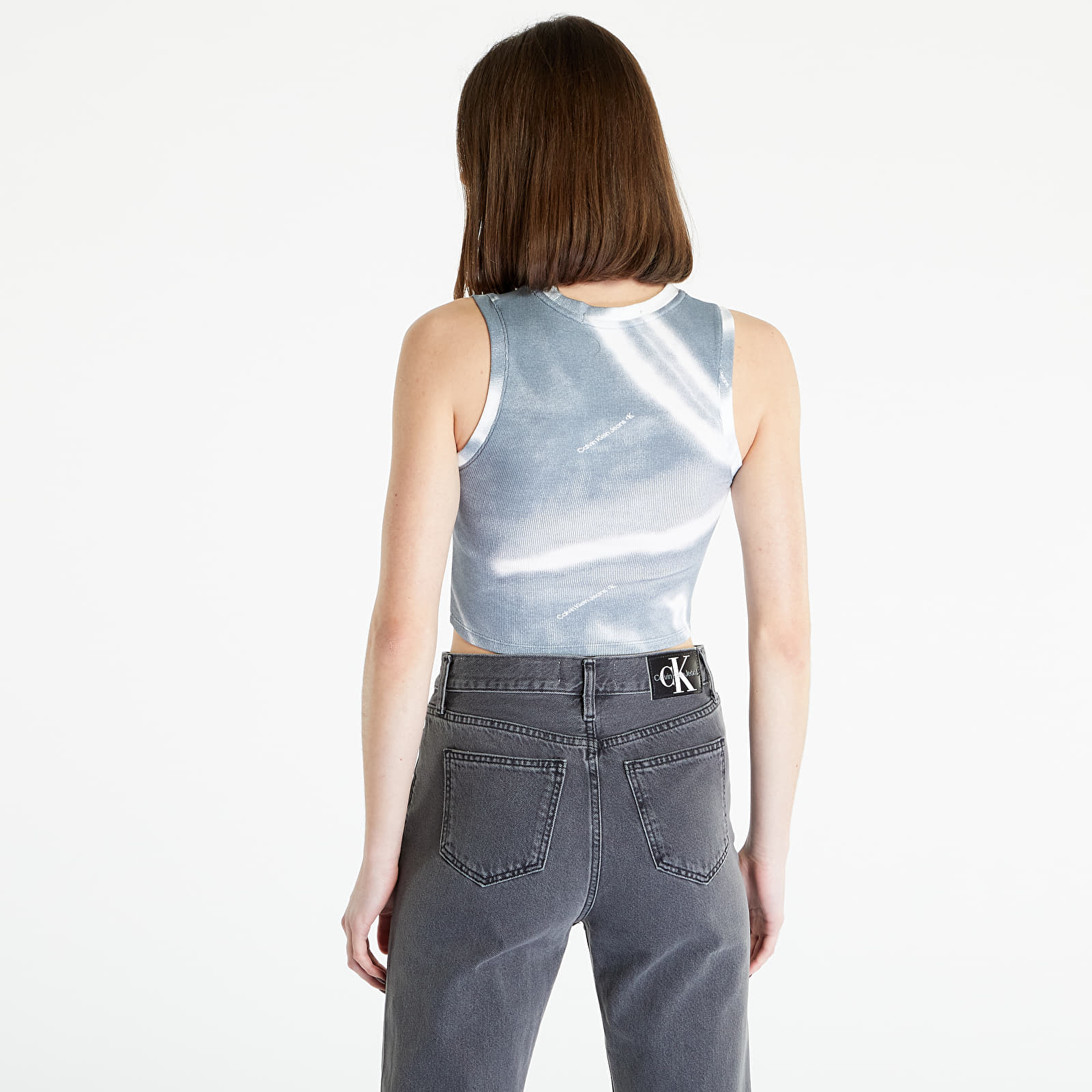 Koszulki na ramiączkach Calvin Klein Jeans Motion Blur Aop Rib Tank Top Grey