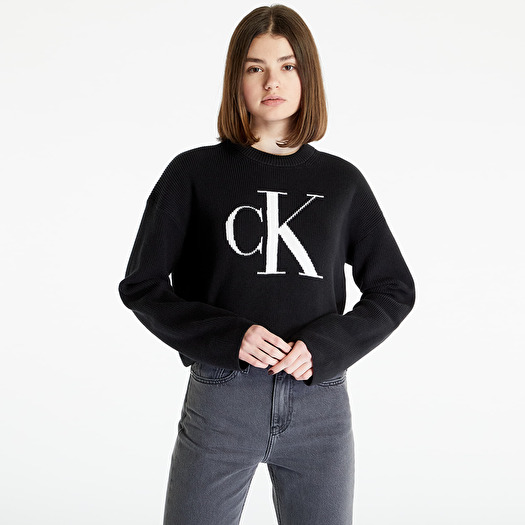 Pulover Calvin Klein Jeans Blown Up Ck Loose Pullover Black