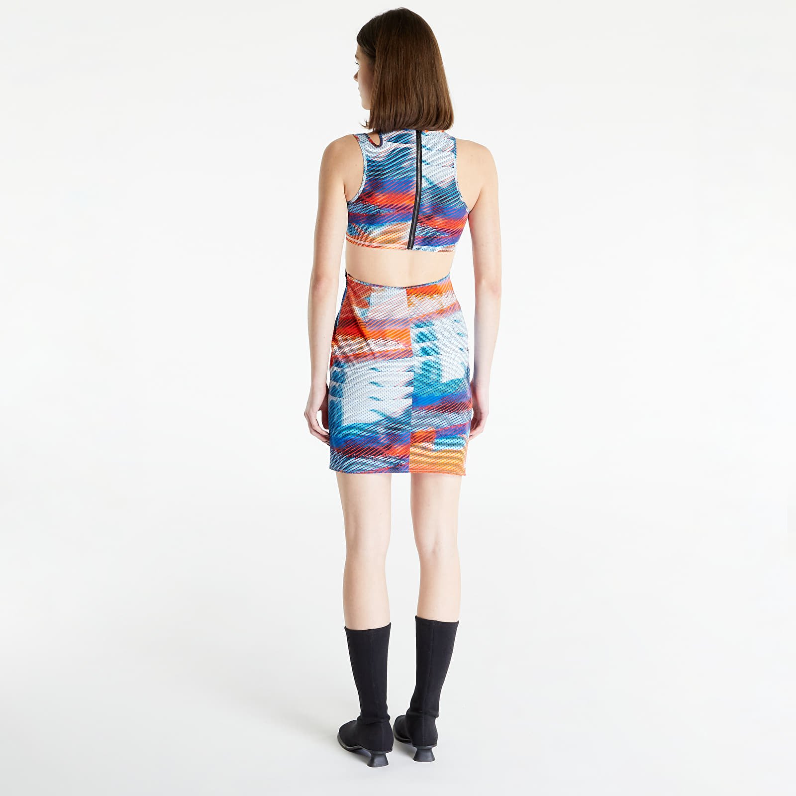 Šaty Calvin Klein Jeans Wrapping Cut Out Dress Multicolour