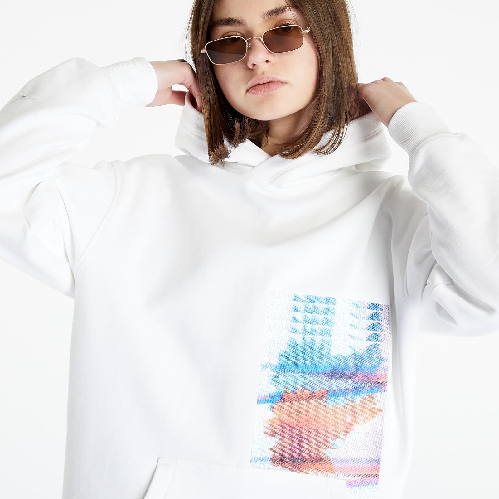 Sweatshirts Calvin Klein Jeans Motion Floral Aw Hoodie White