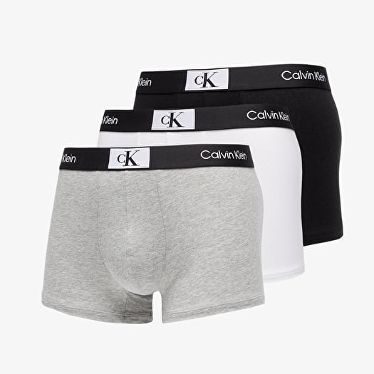 Boxer shorts Calvin Klein ´96 Cotton Stretch Trunks 3-Pack Black/ White/  Grey Heather