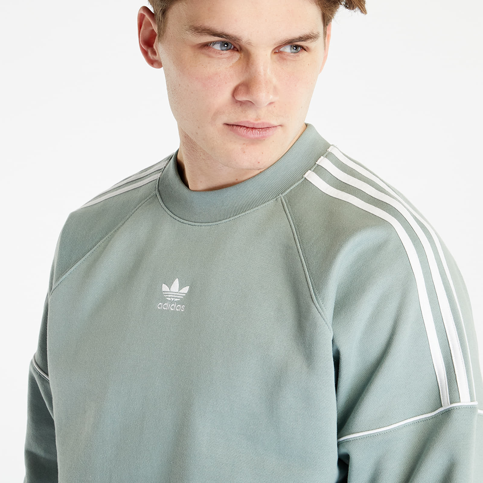 Mikiny adidas Rekive Crew Silver Green