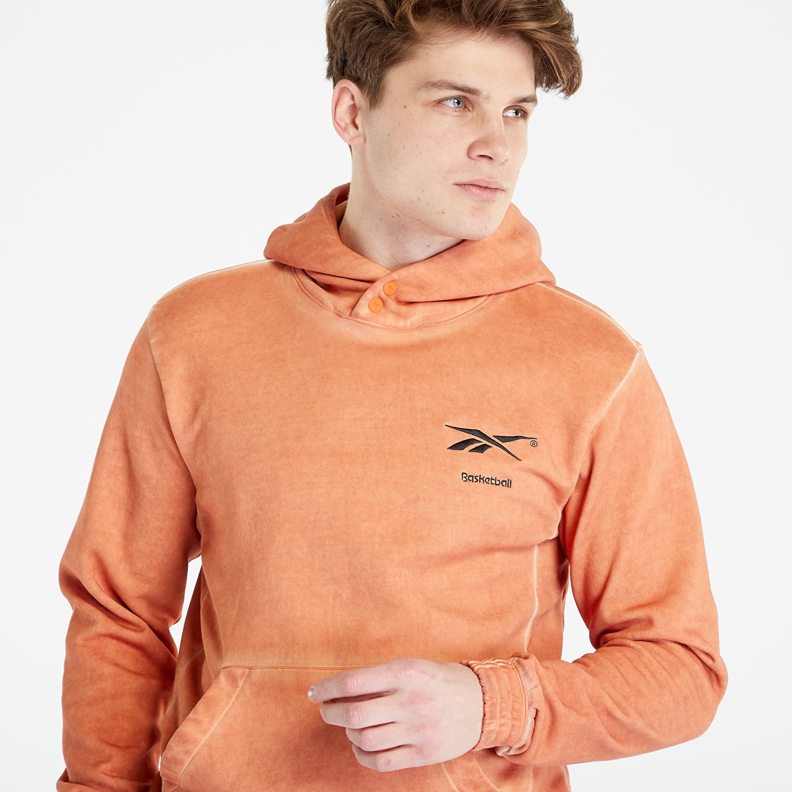 Mikiny Reebok Basketball Bi-Dye Hoodie Burgundy Orange