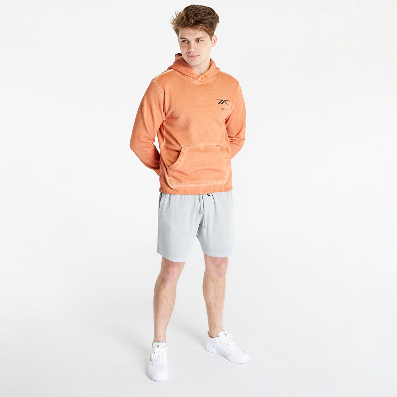Mikiny Reebok Basketball Bi-Dye Hoodie Burgundy Orange