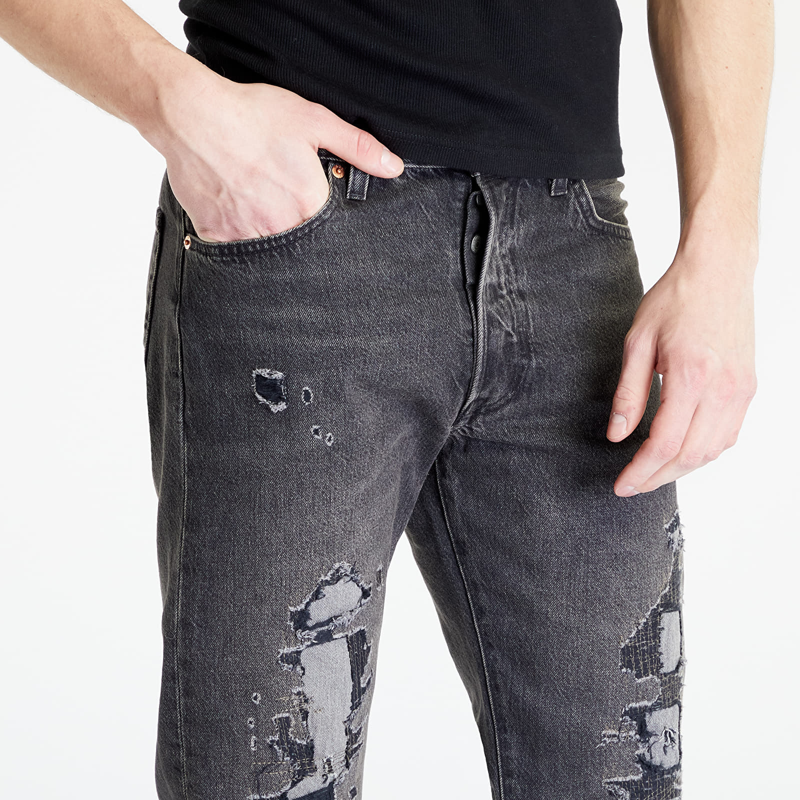 Pants Levi's® 501 1954 Super Destructed Black