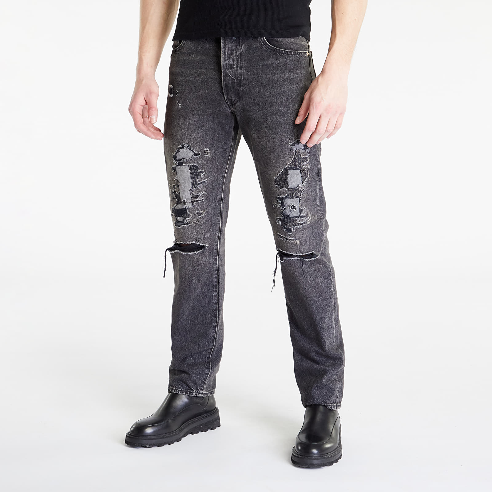 Pants and jeans Levi s 501 1954 Super Destructed Black Footshop
