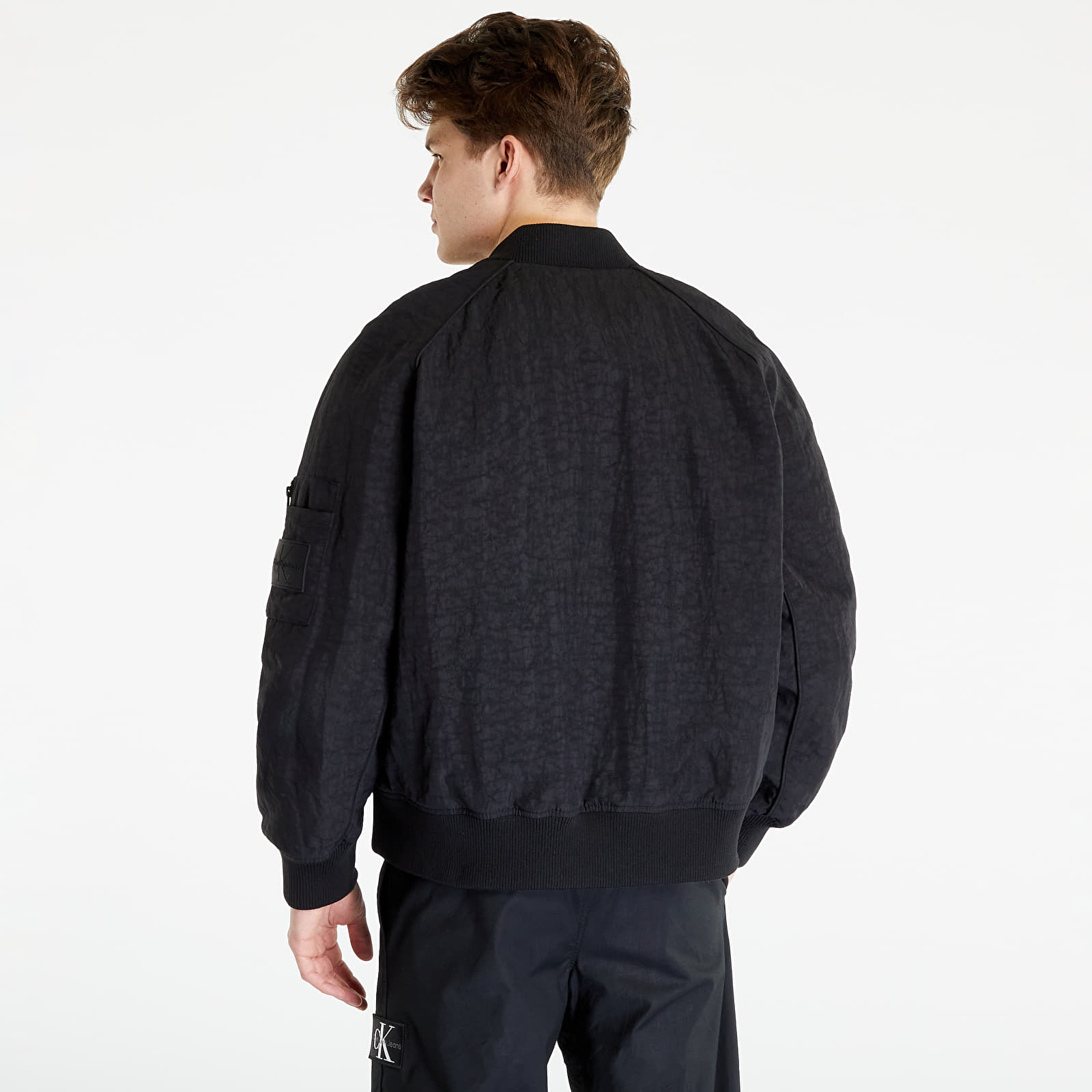 Jackets and Coats Calvin Klein Jeans Exposed Zip Oversized Woven Jacket Black