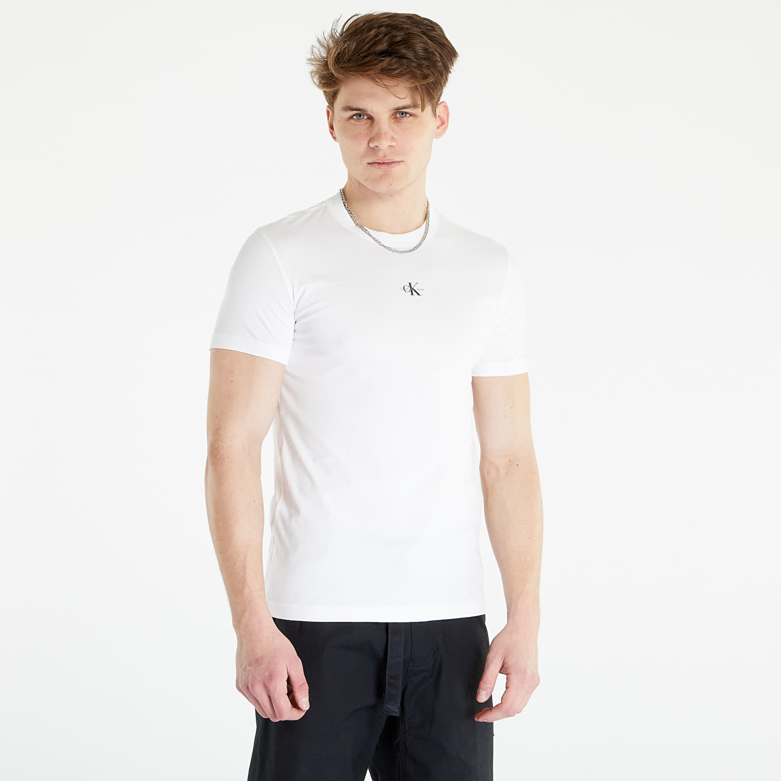 Magliette Calvin Klein Jeans Micro Monologo Tee S/S Knit Top White
