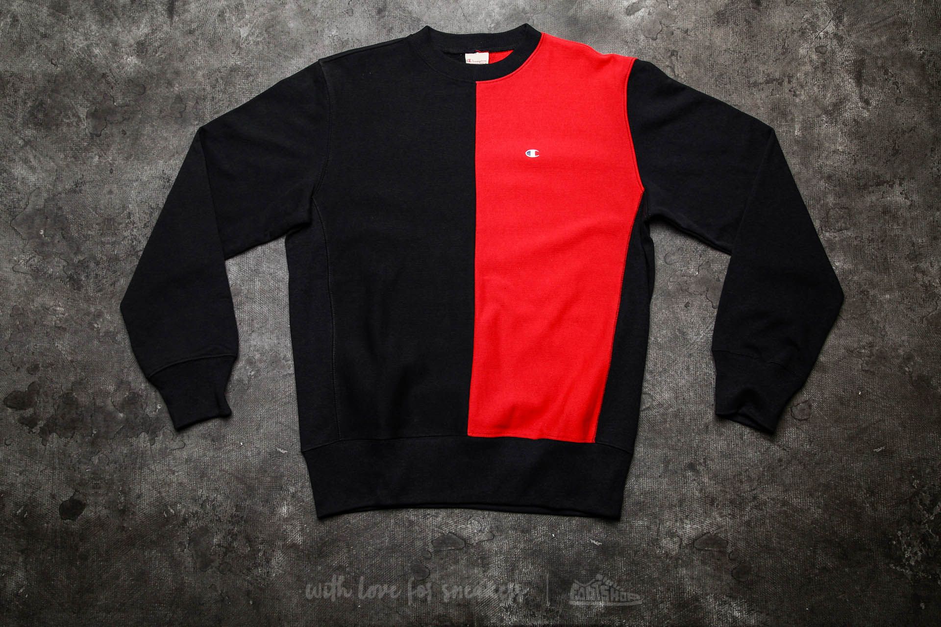 Mikiny Champion Reverse Weave Crewneck Sweatshirt Navy/ Red