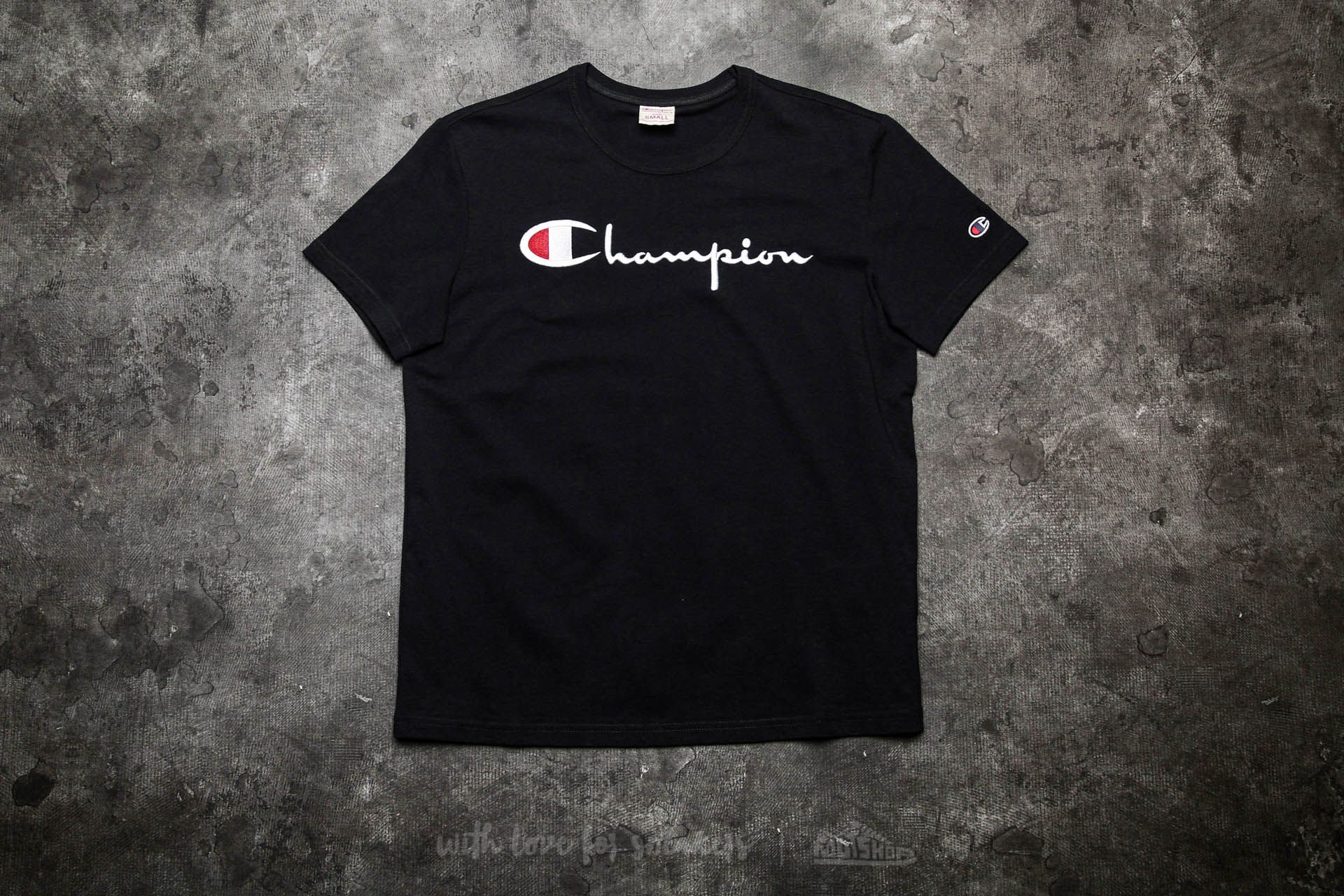Trička a košile Champion Reverse Weave Embroidered Logo Script Tee Navy