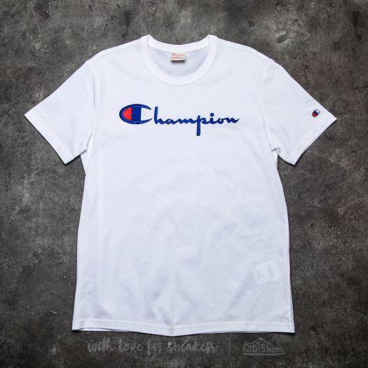 Champion reverse weave script logo tee hot sale