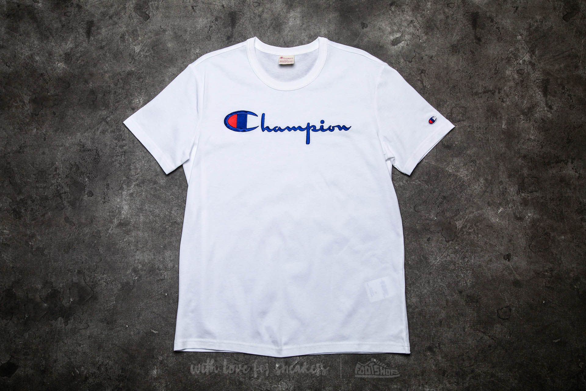 Tričká a košele Champion Reverse Weave Embroidered Script Logo Tee White