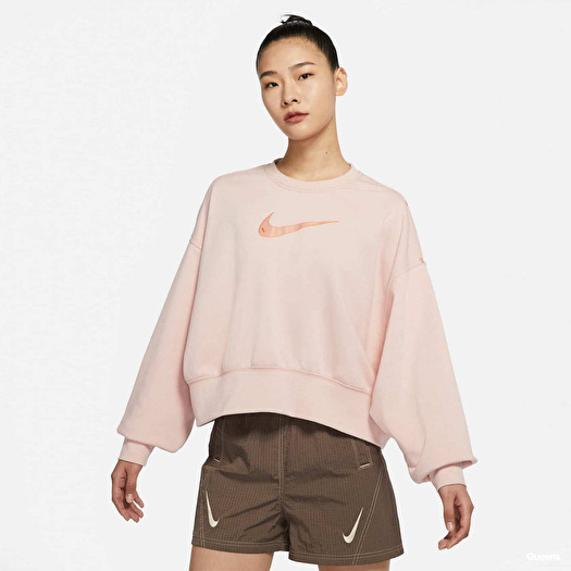 Pink nike cropped shop sweatshirt