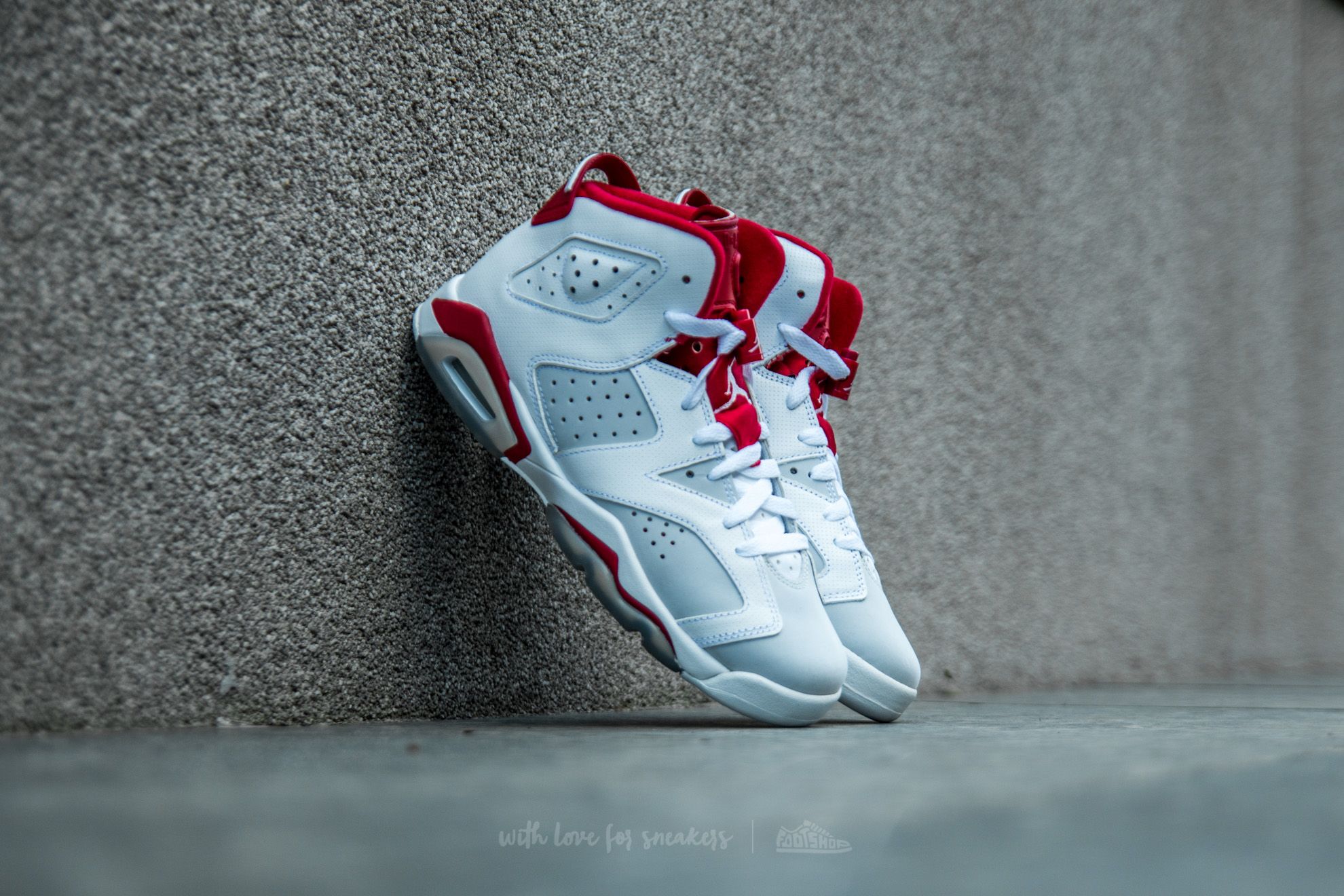 Dámské tenisky a boty Air Jordan 6 Retro BG White/ Gym Red-Pure Platinum