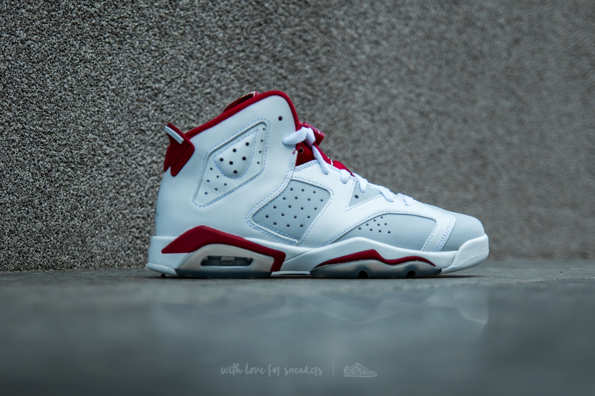 Dámské tenisky a boty Air Jordan 6 Retro BG White/ Gym Red-Pure Platinum