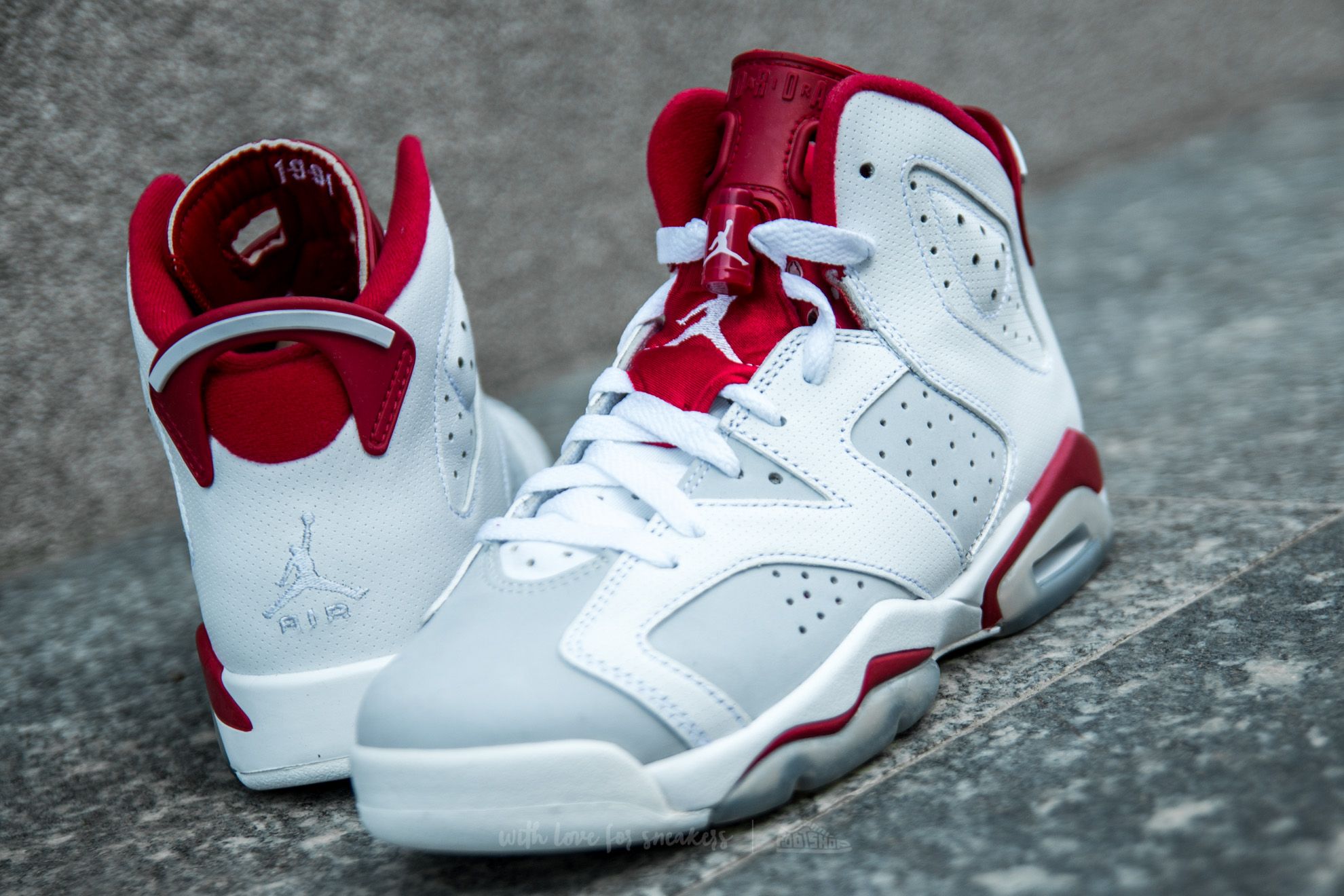 Dámské tenisky a boty Air Jordan 6 Retro BG White/ Gym Red-Pure Platinum