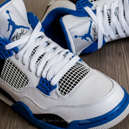 Air jordan 4 retro white game royal black hotsell