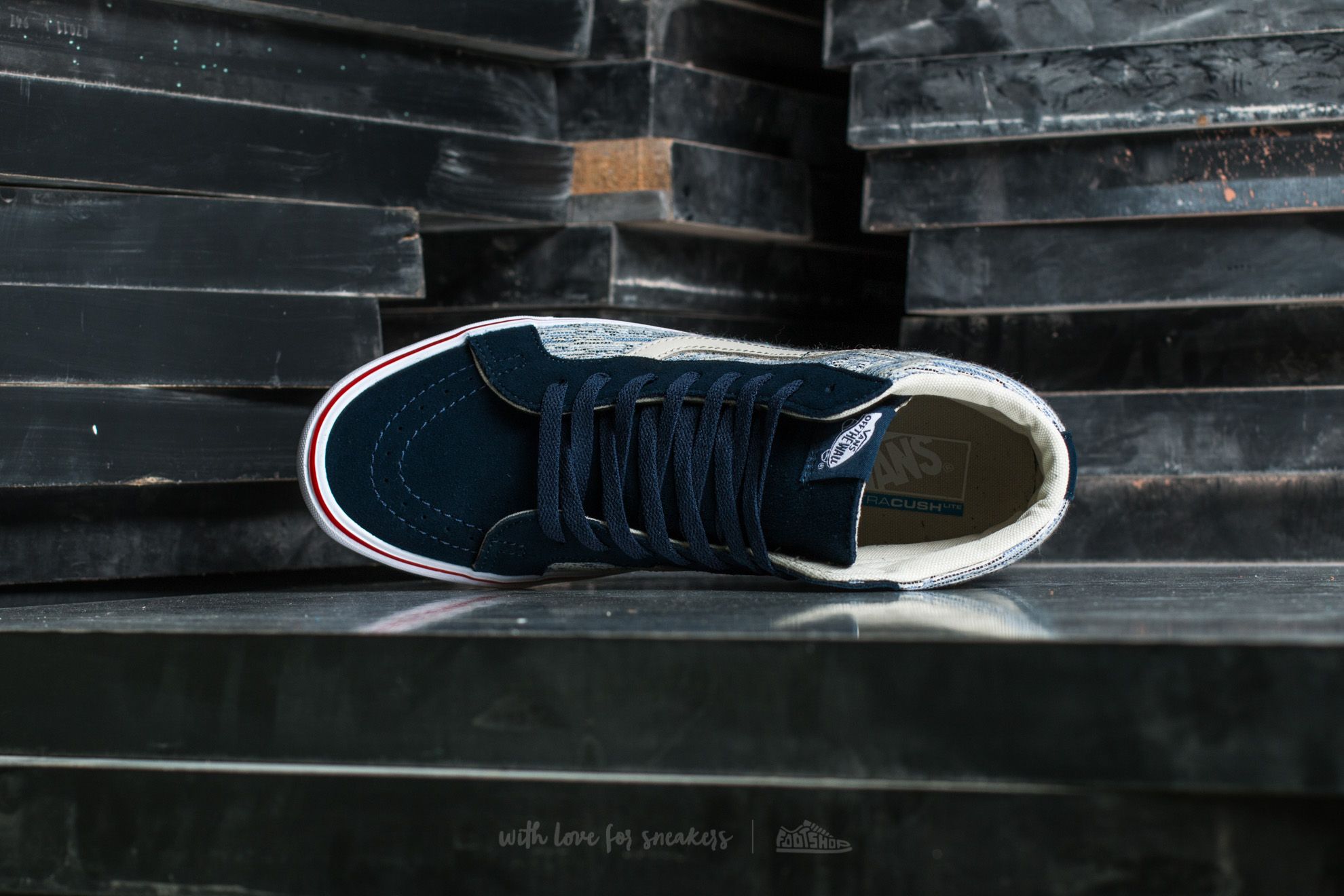 Scarpe uomo Vans Sk8-Hi Reissue Li (Speckle) Dress Blues/ White