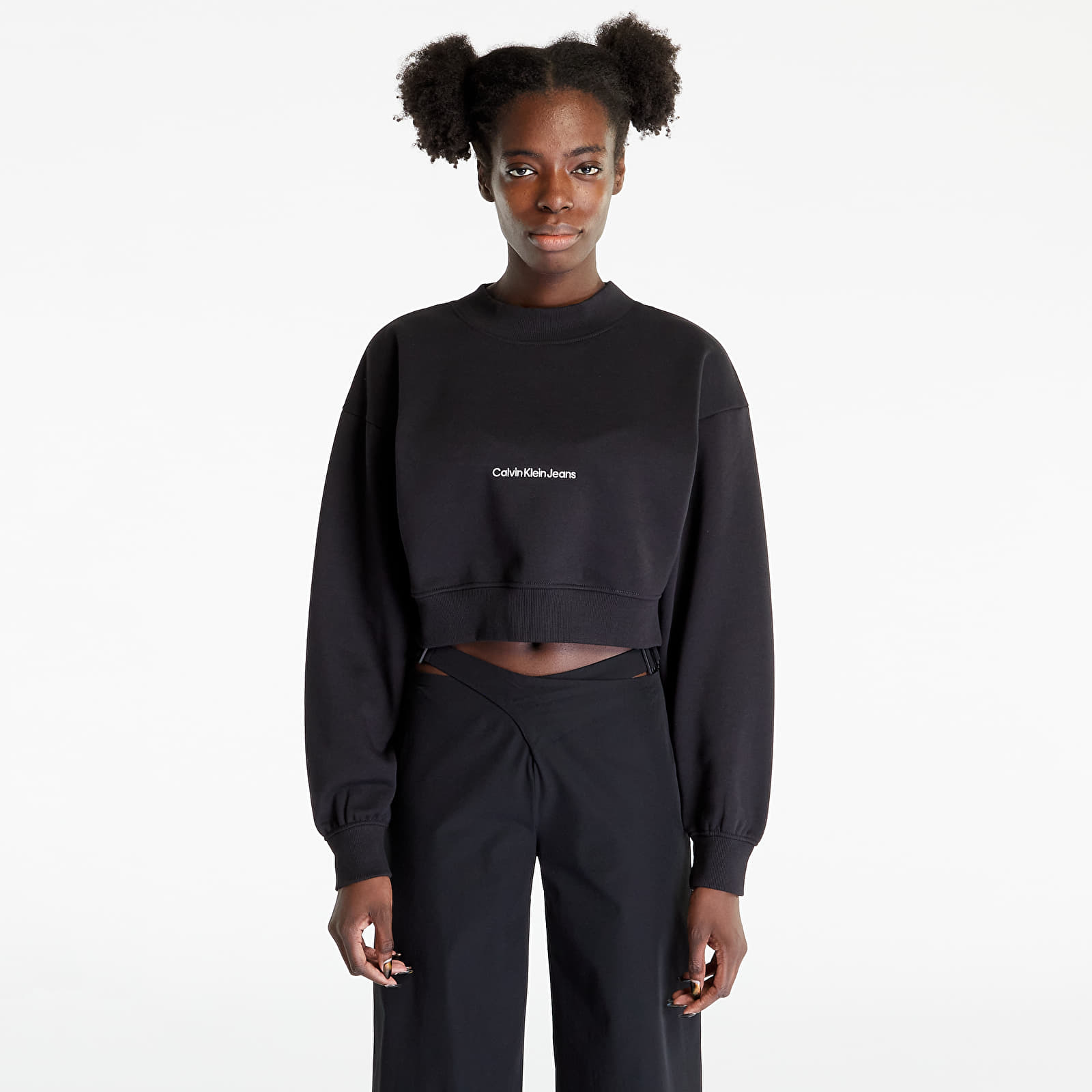 Levně Calvin Klein Jeans Institutional Mock Sweatshirt Black