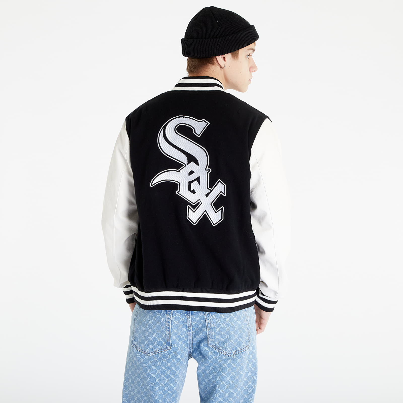 Jackets New Era Chicago White Sox MLB Heritage Varsity Jacket Black Off White Footshop