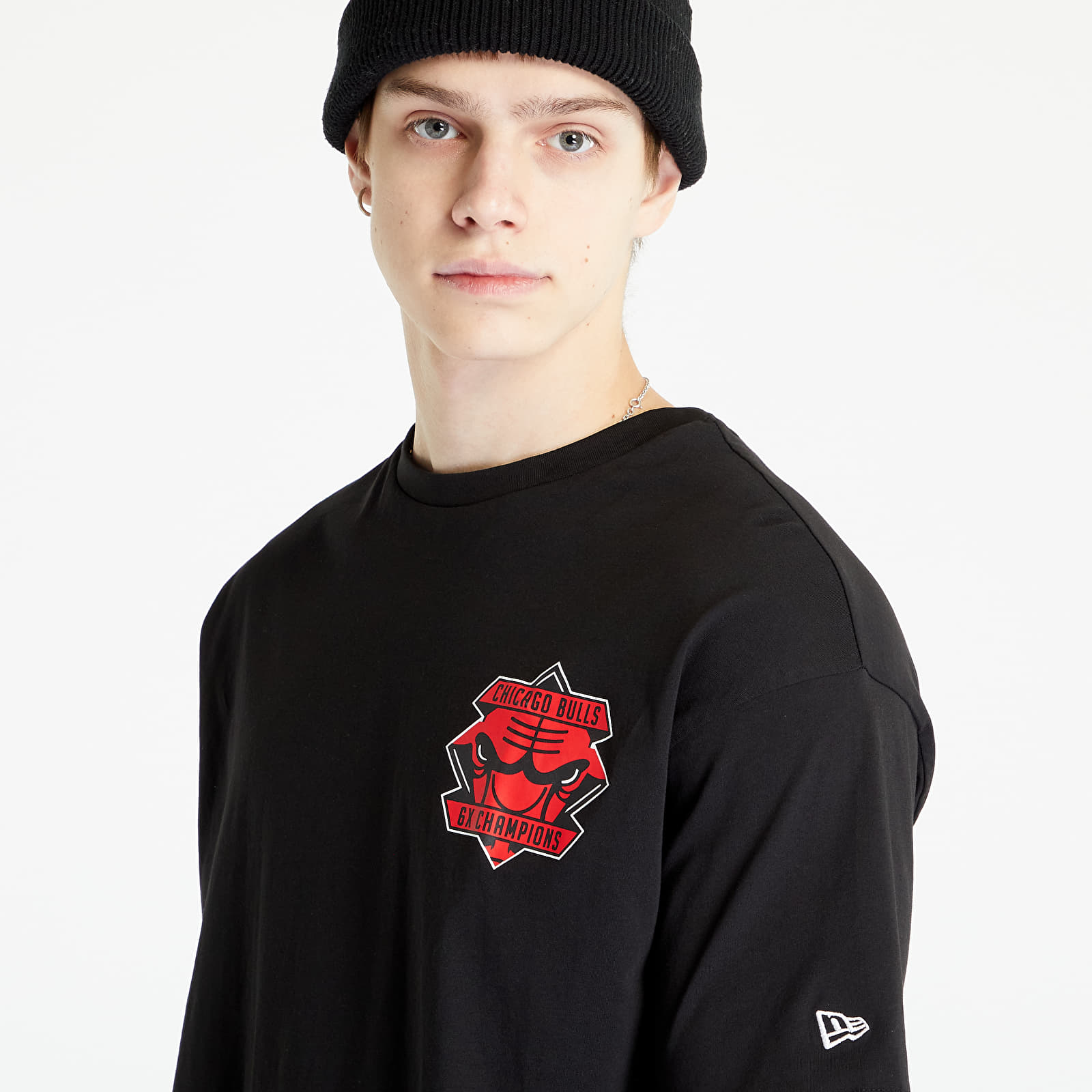 Pólók New Era Chicago Bulls NBA Championship Oversized T-Shirt Black