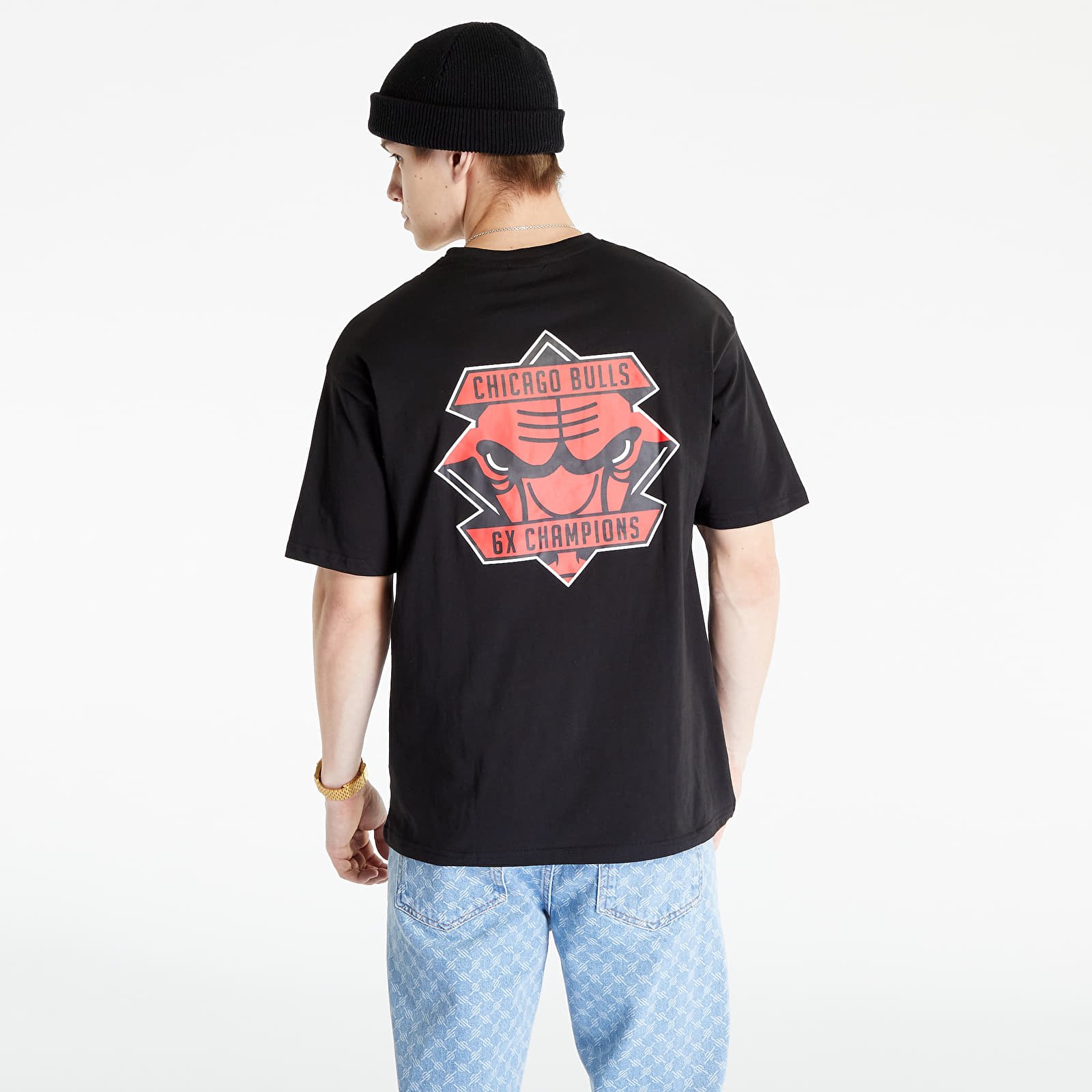Pólók New Era Chicago Bulls NBA Championship Oversized T-Shirt Black