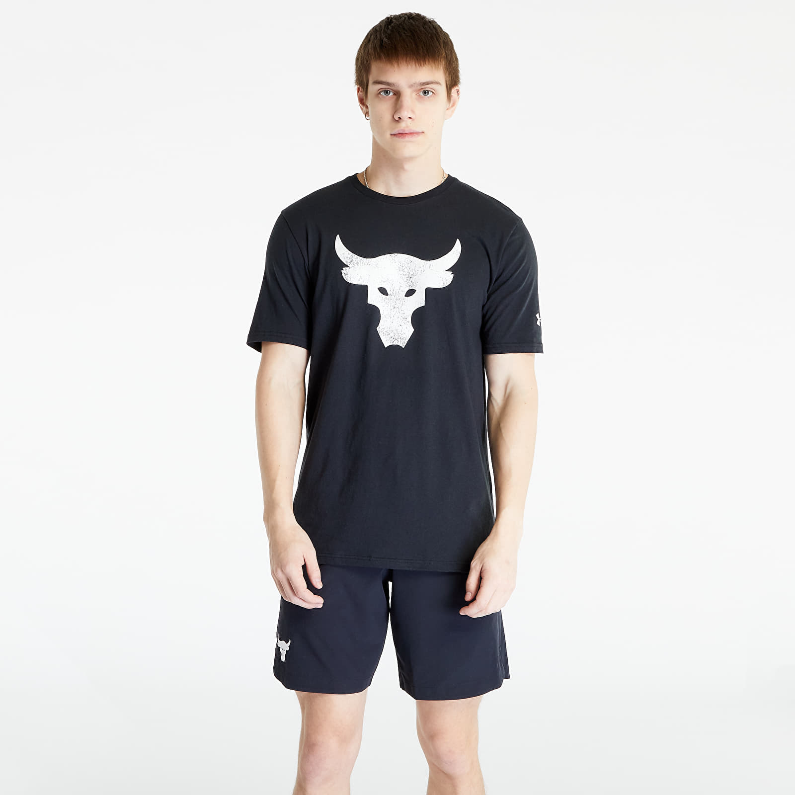 Levně Tričko Under Armour Project Rock Brahma Bull Short Sleeve Tee Black/ Ivory S