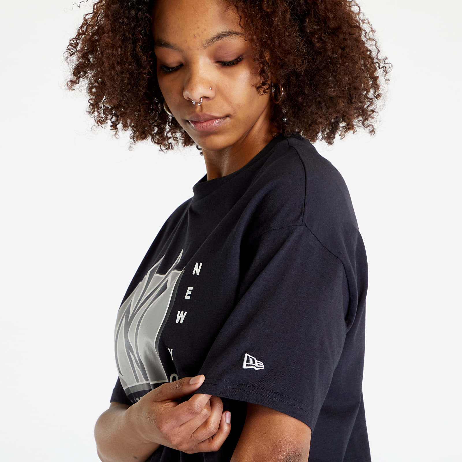 T-shirts New Era New York Yankees Team Wordmark Oversized Tee Navy/ White