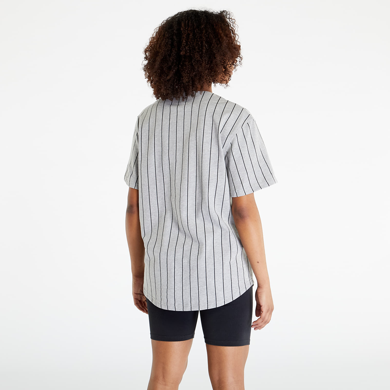T-Shirts New Era Pinstripe Jersey T-Shirt Medium Grey/ Black