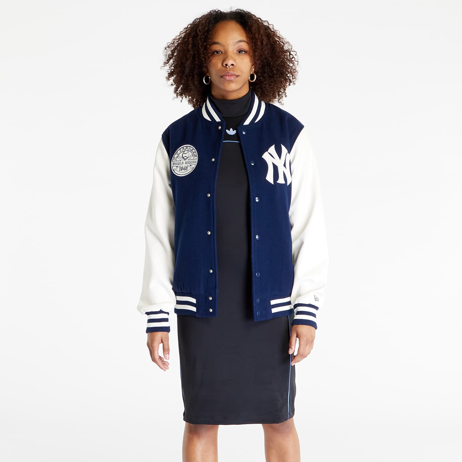 Bomber Jackets New Era New York Yankees Heritage Varsity Jacket Dark Blue/ White